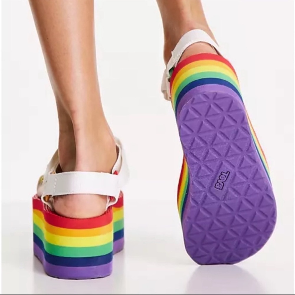 Teva Flatform Universal Rainbow Pride Sandals - Picture 3 of 16